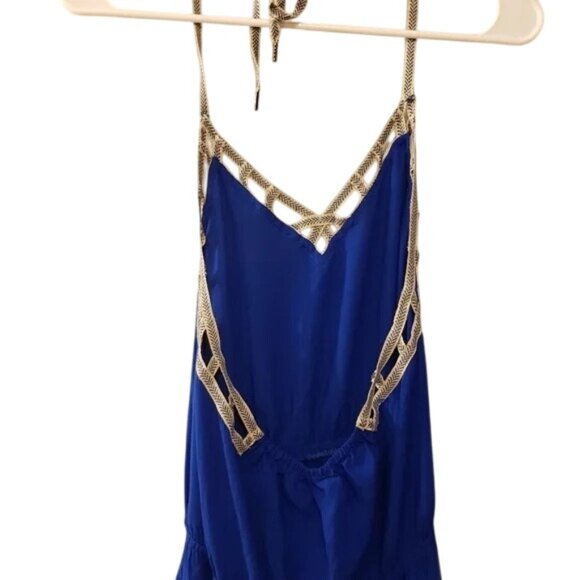 Re:Named Maxi Dress with Pockets Halter Top Royal Renamed Blue Small - Picture 5 of 5